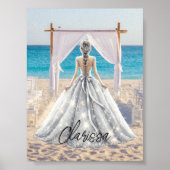 Poster Mariée Mariage Jour Plage Mariage Fancy Gown (Devant)