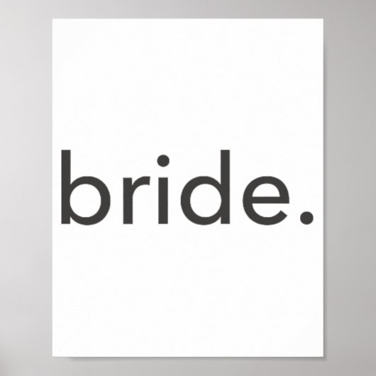 Poster Mariée minimaliste. Minimaliste (Devant)
