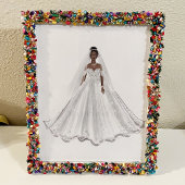 Poster Mariée noire, robe blanche, oeuvre d'art, illustra