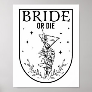 Poster Mariée Ou Mort Saison Éffrayante Halloween Mariage