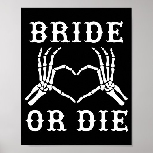 Poster Mariée Ou Mort Squelette Halloween gothique Bachel (Devant)