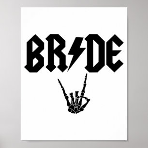Poster Mariée Rock N Roll Squelette Main Halloween Enterr