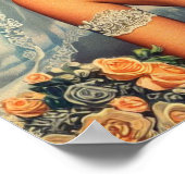 Poster Mariée spatiale vintage (Coin)