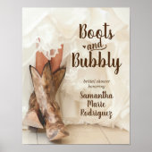 Poster Mariée Texas Boots & Bubbly Shower de Mariage en B (Devant)