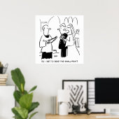 Poster Mariée veut vérifier le petit dessin imprimé (Bureau à domicile)