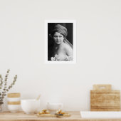 Poster mariée victorienne noir et blanc, portrait de fleu (Cuisine)