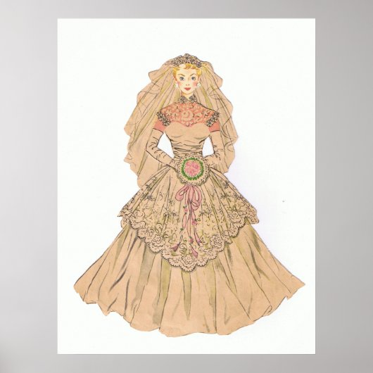 Poster Mariée vintage (Devant)