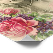 Poster Mariée vintage avec Roses (Coin)