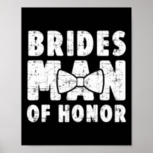 Poster Mariées Homme D'Honneur Mariage Tee Bachelor Bache