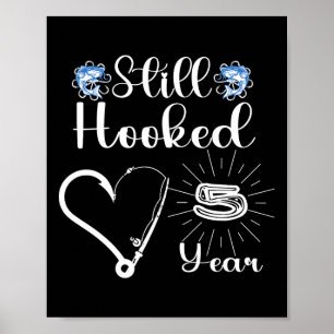Poster Mariés depuis 5 ans - Couple de pêche - 5e anniver