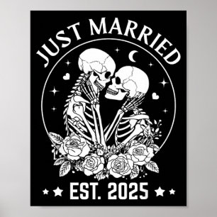 Poster Mariés Estimé 2025 Couple de squelettes Halloween