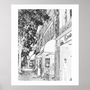 Poster Marietta Boutiques Carrés Ville Carré Petite ville