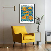 Poster Marigold Floral Orange Octobre Marché aux Fleurs d