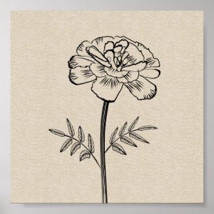Poster Marigold pour Octobre Fleur