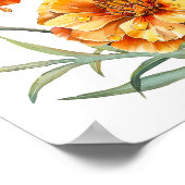 Poster Marigold Print, Orange Flowers Wall Art (Coin)