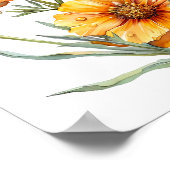 Poster Marigold Print, Orange Flowers Wall Art (Coin)