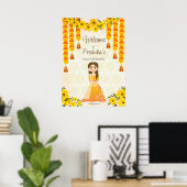 Poster Marigolds fille indienne mignonne Accueil personna (Bureau à domicile)