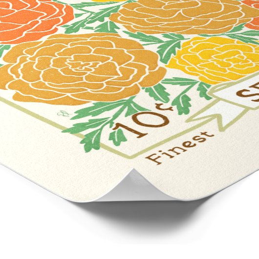 Poster Marigolds Seed Packet (Coin)