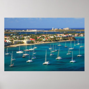 Poster Marigot Harbour Waterfront, St. Martin
