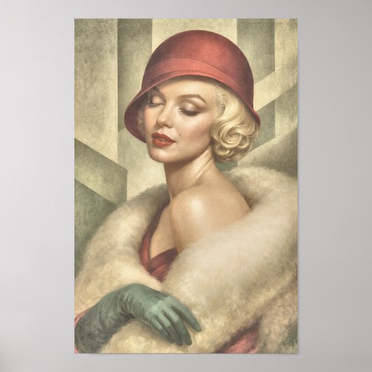 Poster Marilyn in Art Deco (Devant)