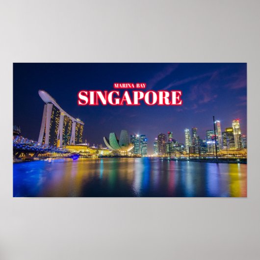 Poster Marina Bay At Night 2 - Singapour (Devant)