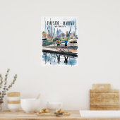 Poster Marina de Bayside Jogging Aquarelle (Cuisine)