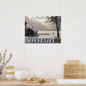Poster Marina d'hiver du lac Diamond - Pas de texte (Cuisine)