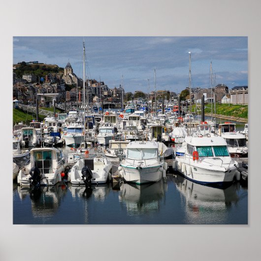 Poster Marina du Tréport en France (Devant)