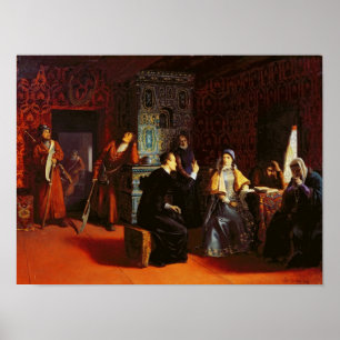 Poster Marina Mniszech arrêtée avec un prêtre, 1883