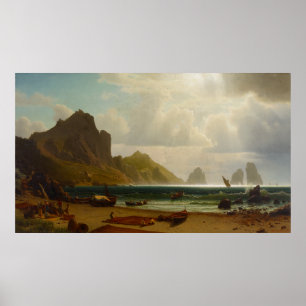 Poster Marina Piccola, Capri par Albert Bierstadt