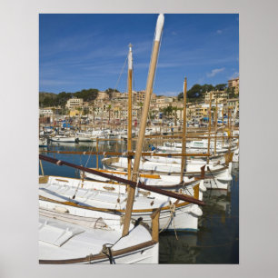 Poster Marina, Port de Soller, côte ouest, Majorque,