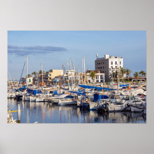 Poster Marina Portixol à la tombée de la nuit - Palma de 