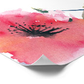 Poster Marine Aquarelle Floral Mariage Menu (Coin)