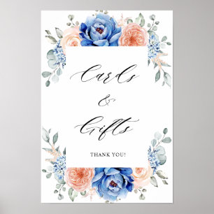Poster Marine Ardoise bleu Dusty Blush Cartes et Cadeaux