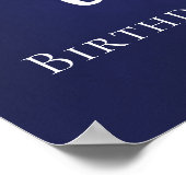 Poster Marine bleu 90e anniversaire de fête photo coeur b (Coin)