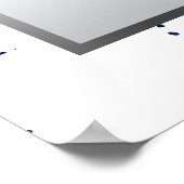 Poster Marine Bleu, Argent & Satin Blanc - 16 Tables (Coin)