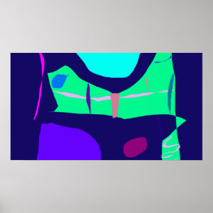 Poster Marine Bleu Belle Durée Lune lointaine Solitude