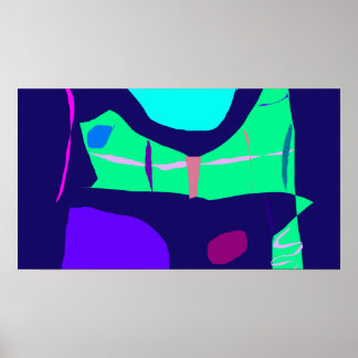 Poster Marine Bleu Belle Durée Lune lointaine Solitude
