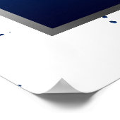 Poster Marine Bleu, Blanc et Argent - Carte de siège (Coin)