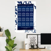 Poster Marine Bleu, Blanc et Argent - Carte de siège (Bureau à domicile)