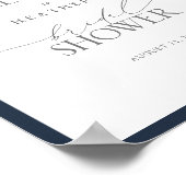 Poster Marine Bleu Bourgogne Aquarelle Douche Bienvenue (Coin)