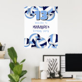 Poster marine bleu clair volleyballs anniversaire de enfa (Bureau à domicile)