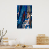 Poster Marine Bleu foncé Rayures Abstraites Métalliques F (Cuisine)