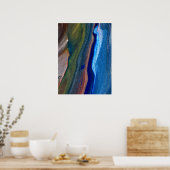 Poster Marine Bleu foncé Rayures Abstraites Métalliques F (Cuisine)