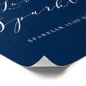 Poster Marine Bleu Script laisser l'amour Sparkle Mariage (Coin)