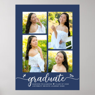 Poster Marine Bleue Graduation 4 Script photo Coeurs Girl