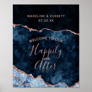 Poster Marine Blue Agate Heureusement après l'Affiche de 