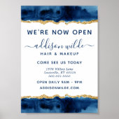 Poster Marine Blue Et Gold Watercolor Business (Devant)