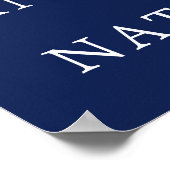 Poster Marine Blue Floral Moderne Mariage d'hiver Bienven (Coin)