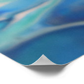 Poster Marine Blue Fluid Abstrait Moderne Marbre Swirl Ar (Coin)